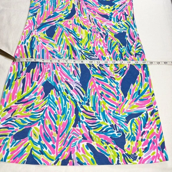Lilly Pulitzer Palmira Dress Indigo Palm Reader Shift Dress Size Small Blue Pink - Picture 14 of 16